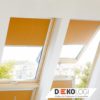 Dachfensterrollo in Orange mit Schienen passend Velux Roto Fakro Braas