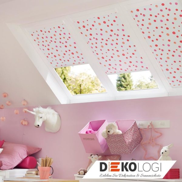 Dachfensterrollo für Mädchen in rosa