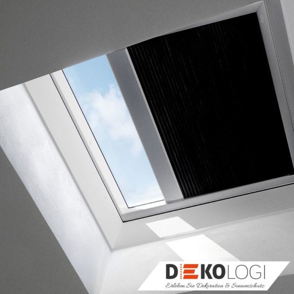 Solar Wabenplissee schwarz Velux Tageslicht Spot