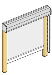 Zeichnung Kassettenrollo mit Blende