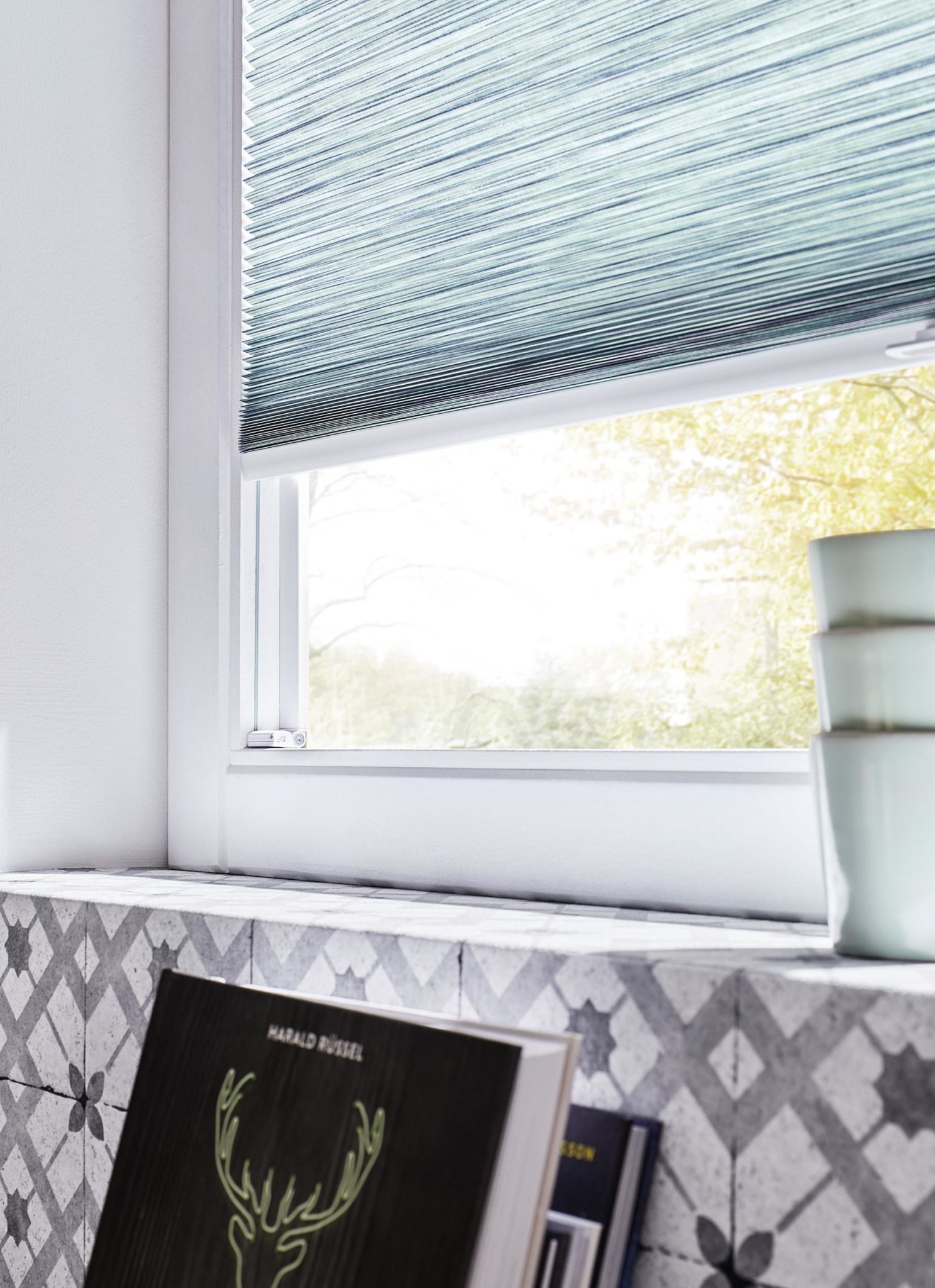 Plissee Anlage in Pastell