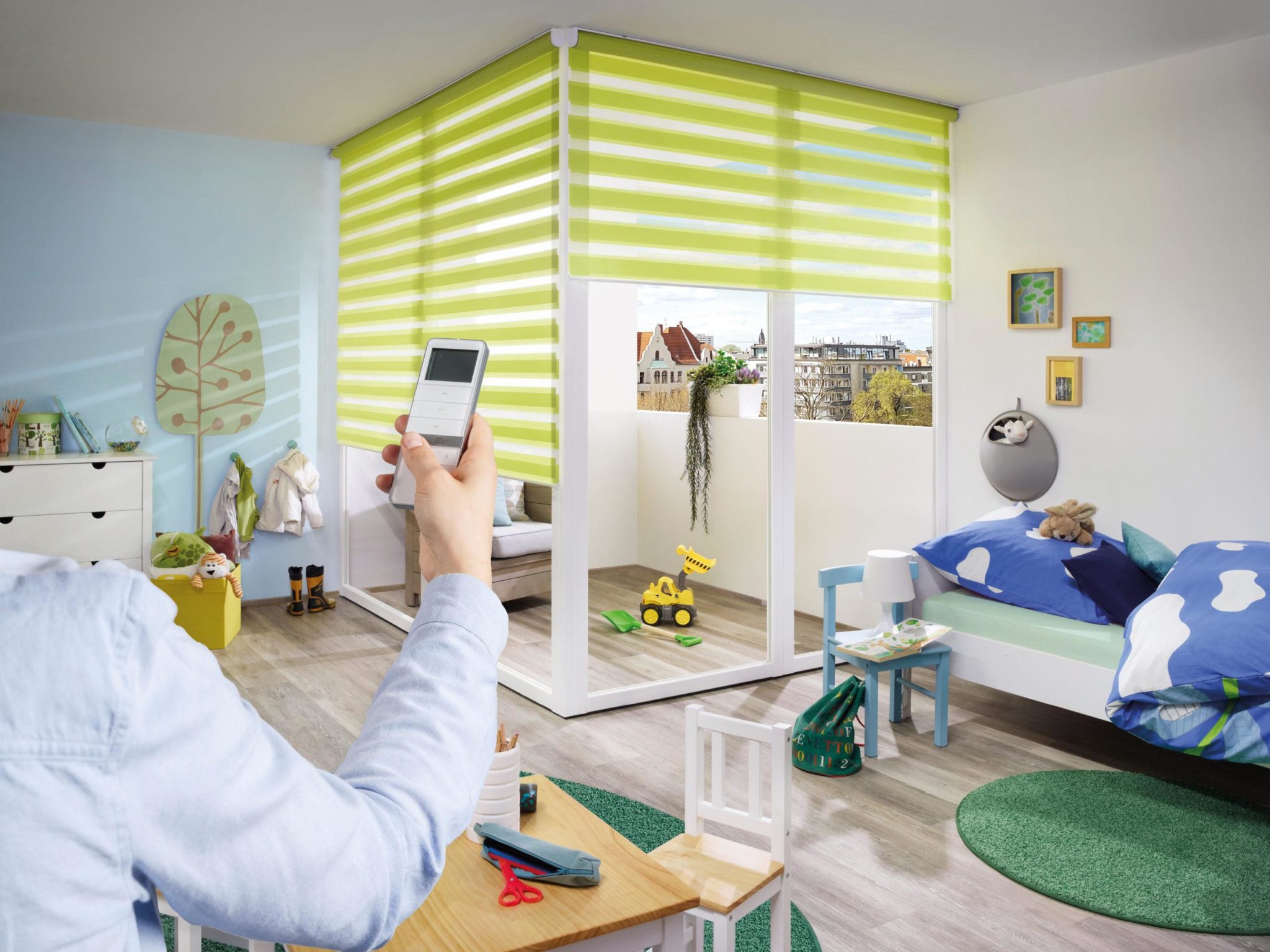 Elektronischer Sonnenschutz Fernbedienung grün 1