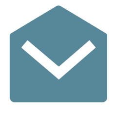 Offene Mail Zeichen in blau