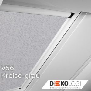 Dachfenster Verdunkelungs-Rollo Kreise-grau mit Schienen