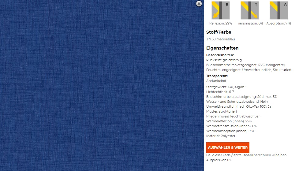 Blaues Muster für Rollo