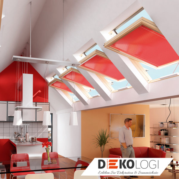 Fakro Jalousie mit Schiene Dekor rot AJP