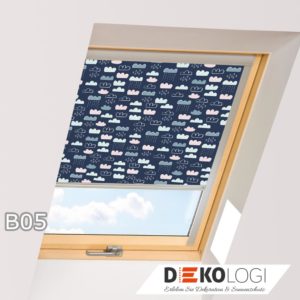 Blaues Dachfensterrollo für Fakro Dekor B05