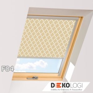 Dachfensterrollo Dekor F04 gestreift beige