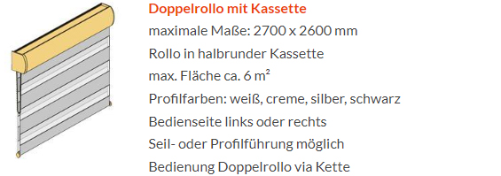 Doppelrollo mit Kassette Blende