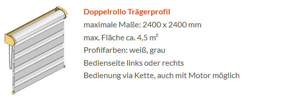 Rollo mit zwei Stoffen Trägerprofil