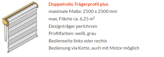 Zwei Stoffe im Trägerprofil Sichtschutzrollo