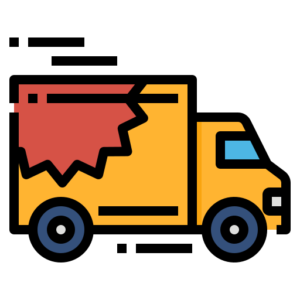 Spedition Lieferung gelber LKW