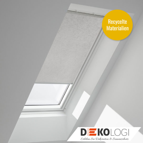 Graues Rollo Velux Nature Kollektion mit recycelten Materialien