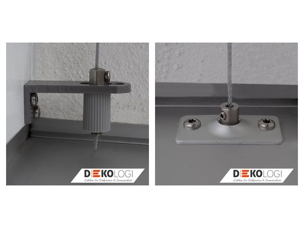 Wandwinkel und Bodenhalter für die Seilführung
