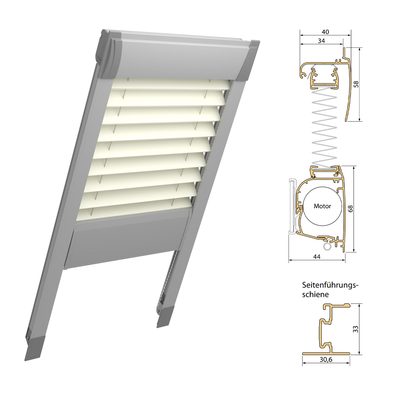 Dachfenster-Plissee E Comfort DF40 mit Akku-Funkmotor und Solarpanel