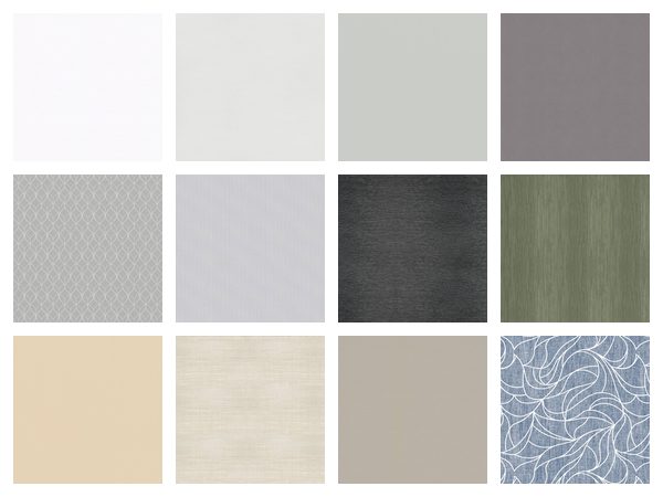 Rollostoffe in vielen Farben und Dessins