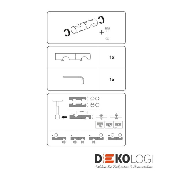 Adapter für Chicago Deckenträger – Schwarz-Matt