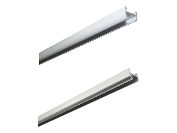 Aluminium-Vorhangschiene 13 mm 1-Lauf in Weiß und Aluminium