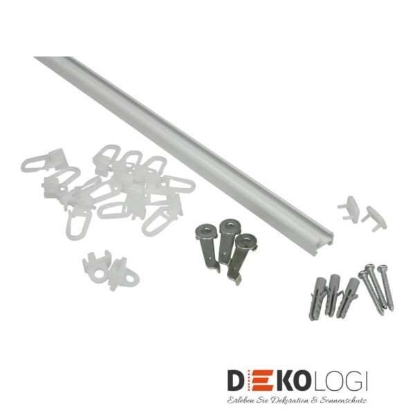 Aluminium-Vorhangschiene 13 mm 1-Lauf – Weiß