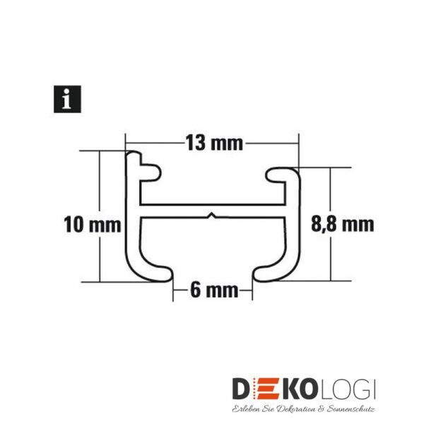 Aluminium-Vorhangschiene 13 mm 1-Lauf – Weiß