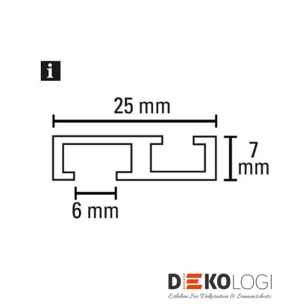 Aluminium-Vorhangschiene 7 mm – Weiß 1-Lauf