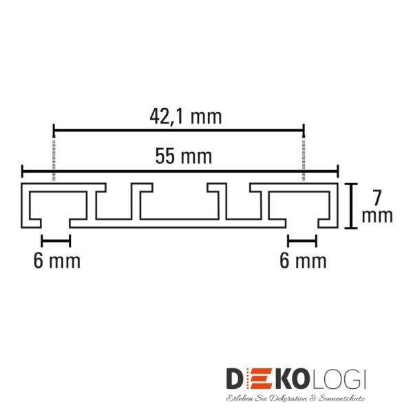 Aluminium-Vorhangschiene 7 mm – Weiß 2-Lauf