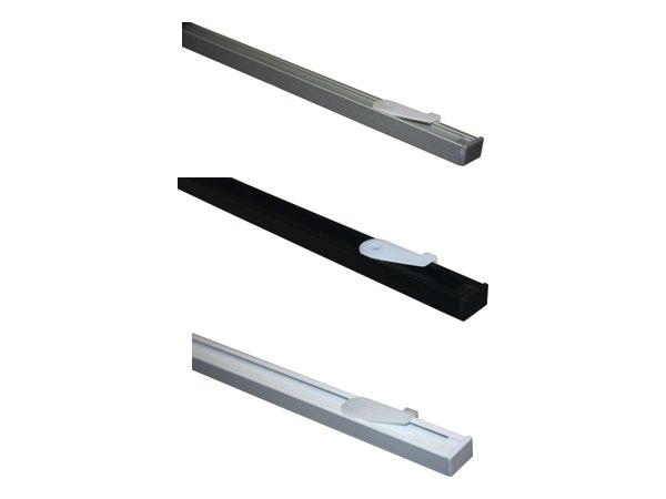 Aluminium-Vorhangschienen Set Lucy 1-Lauf in Silber, Schwarz-Matt und Weiß
