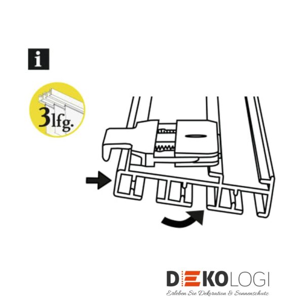 Deckenclip für Flächenvorhangschiene 3-Lauf – Weiß