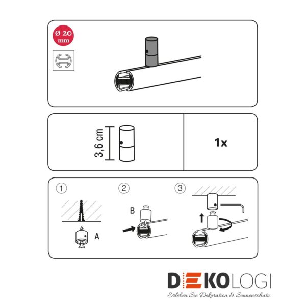 Deckenträger Chicago für Innenlauf II – Silber