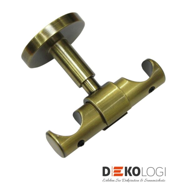 Deckenträger Europa 1-Lauf oder 2-Lauf für Ø 19 mm – Messing-Antik