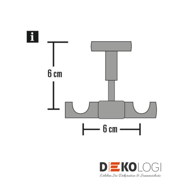 Deckenträger Europa 1-Lauf oder 2-Lauf für Ø 19 mm – Messing-Antik