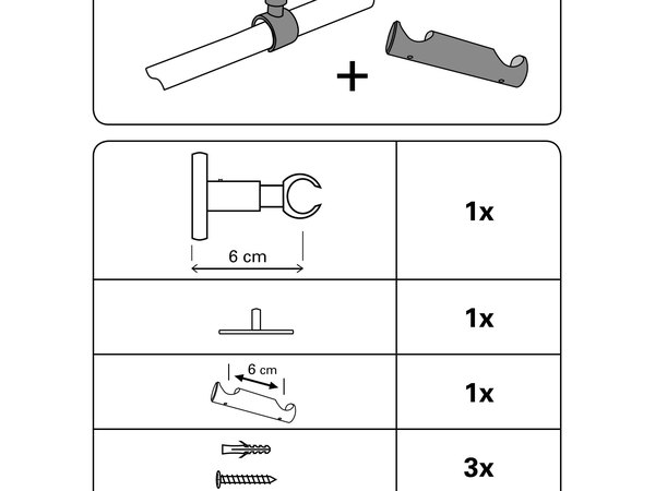 Deckenträger Europa 1-Lauf oder 2-Lauf für Ø 19 mm Montage