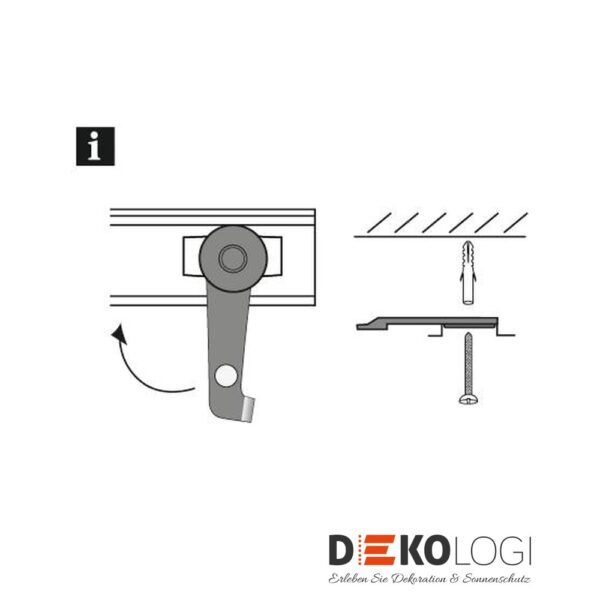 Deckenträger für Aluminium-Vorhangschiene 13 mm – Grau