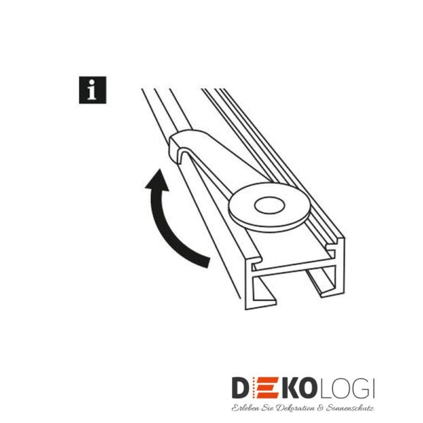 Deckenträger für Aluminium-Vorhangschiene Luna 1-Lauf – Silber