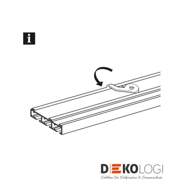 Deckenträger für Flächenvorhangschiene 3-Lauf – Silber