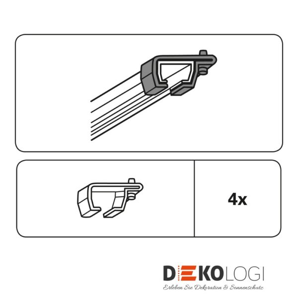 Deckenträger für U-Laufschiene – Weiß