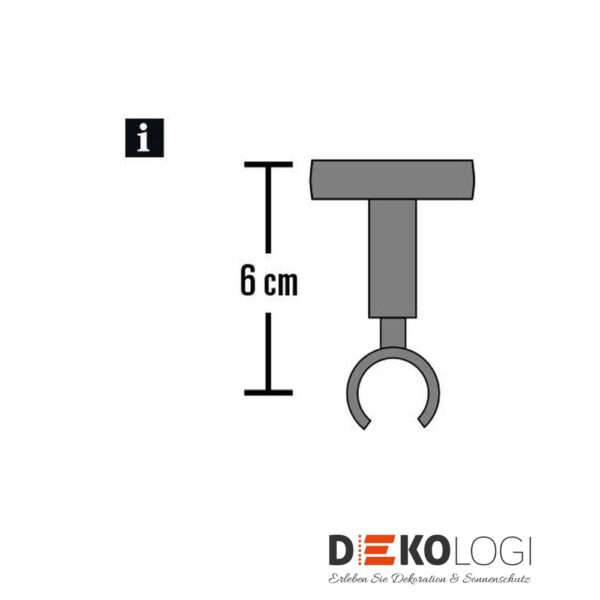 Deckenträger Kira für Ø 19 mm – Silber