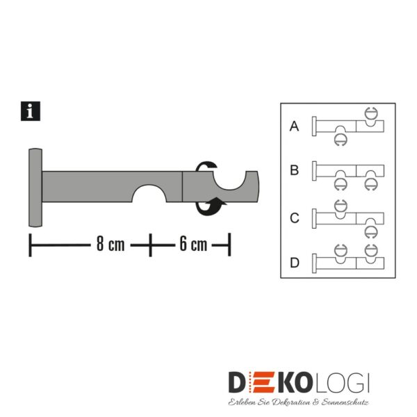 Doppel-Kombiträger Chicago für Ø 20 mm – Schwarz