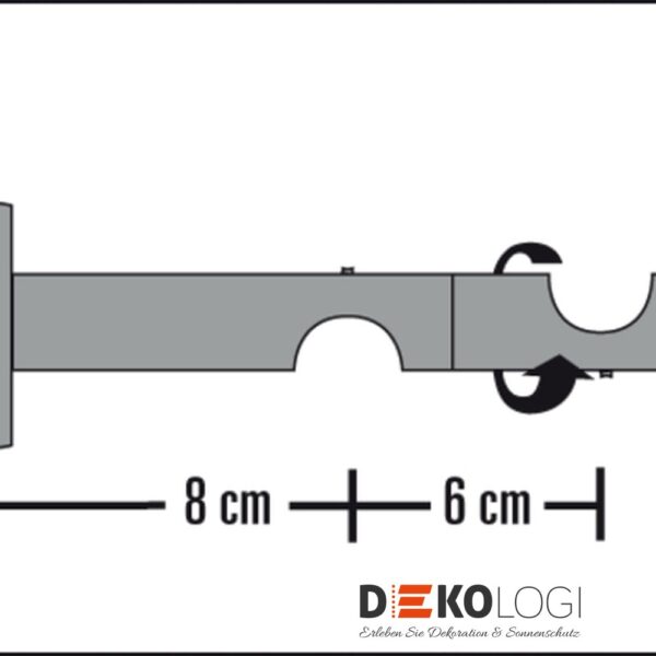 Doppel-Kombiträger Chicago für Ø 20 mm – Schwarz-Matt