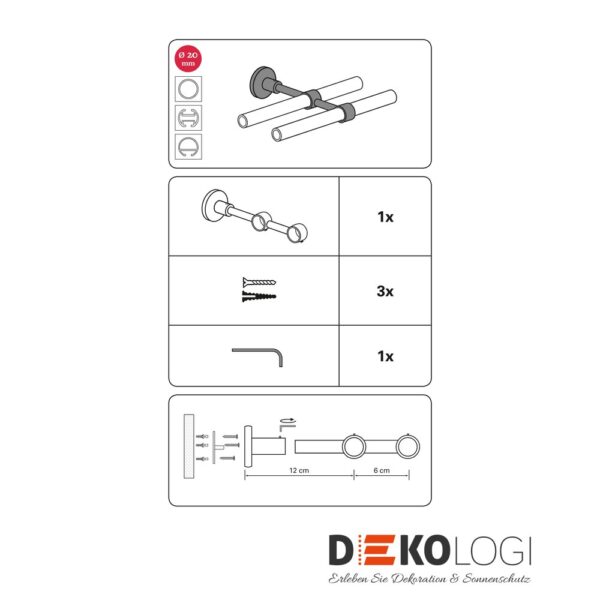 Doppelträger Chicago für Ø 20 mm – Edelstahl-Optik