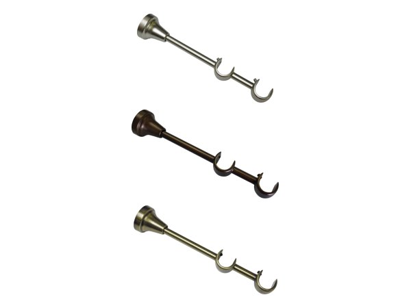 Doppelträger Europa offen für Ø 19 mm in Silber-Satin, Bronze, Messing-Antik und Silber-Antik