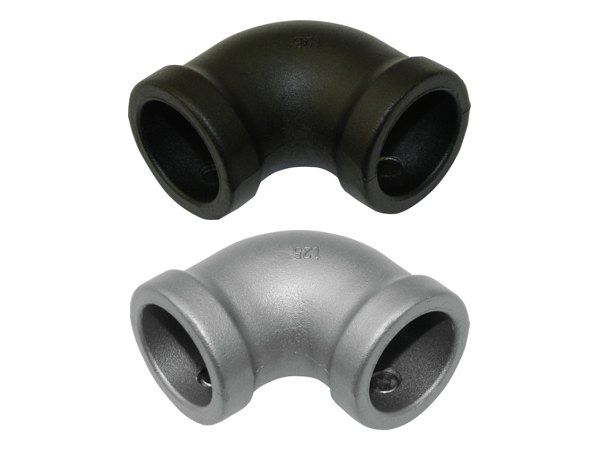 Eckstück Industrial Home für Ø 25 mm in Schwarz und Silber