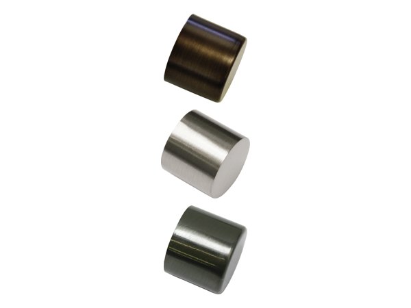 Endkappe Chicago für Ø 20 mm in Bronze, Edelstahl-Optik, Titan, Schwarz-Matt, Schwarz und Weiß