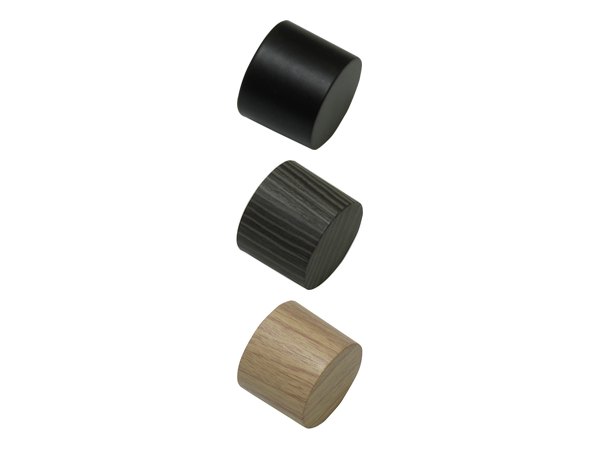 Endkappe Denver für Ø 25 mm in Schwarz-Matt, Holz-Optik/Grau und Holz-Optik/Braun