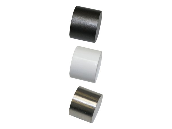 Endkappe Sol für Ø 16/19 mm in Schwarz-Nickel, Weiß und Edelstahl-Optik