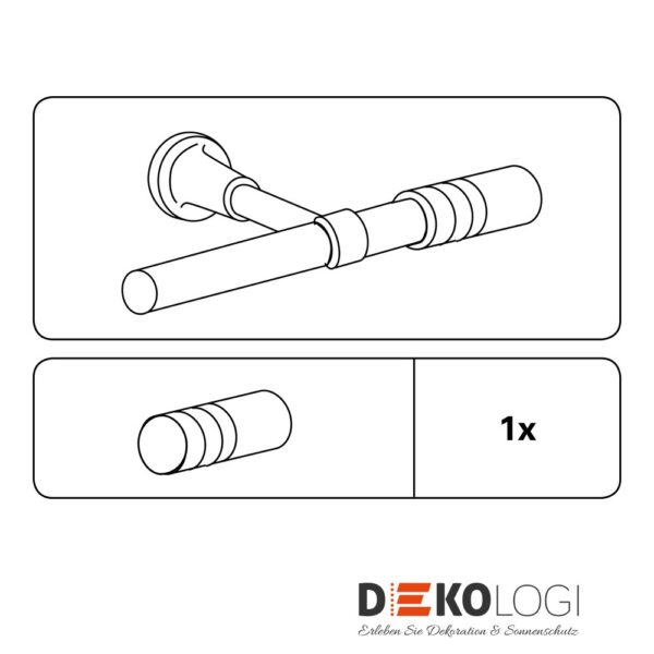 Endknopf Andra für Ø 19 mm – Silber-Satin