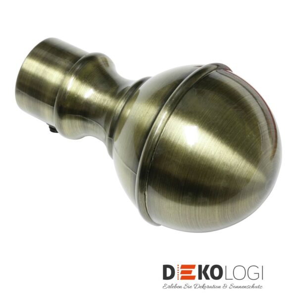 Endknopf Geo für Ø 19 mm – Messing-Antik