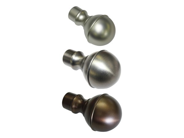 Endknopf Geo für Ø 19 mm in Silber-Satin, Silber-Antik, Bronze und Messing-Antik