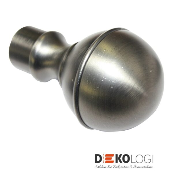 Endknopf Geo für Ø 19 mm – Silber-Antik