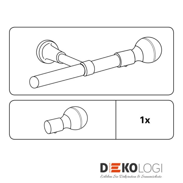 Endknopf Geo für Ø 19 mm – Silber-Satin
